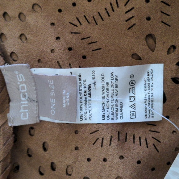 Chico's Western Boho Fringe Shawl Wrap - Picture 4 of 5